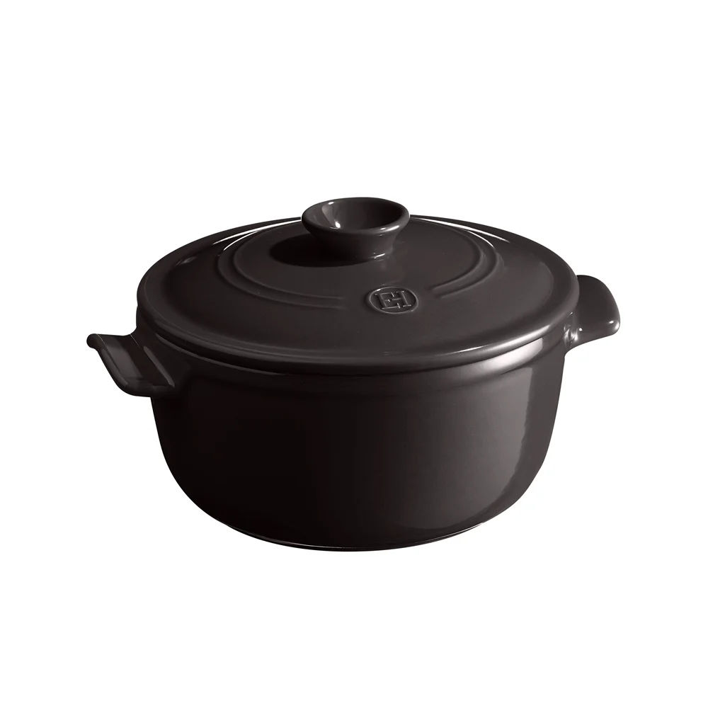 Keramický hrnec s poklicí Flame, Ø 22 cm / 2,5 l, pepřová
