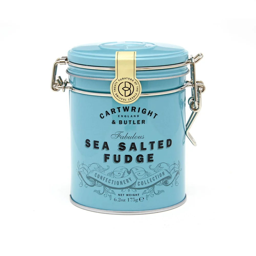 Máslový fudge se slaným karamelem, kovová dóza, 175 g
