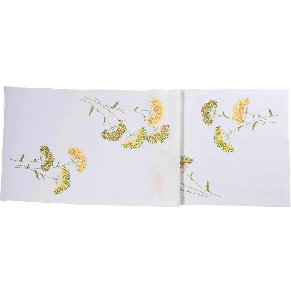Běhoun na stůl Yara, 50 x 150 cm, ecru/yellow