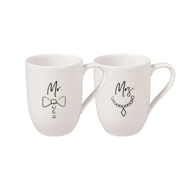 Sada dvou hrnků Statement "Mr and Mrs", 0,34 l