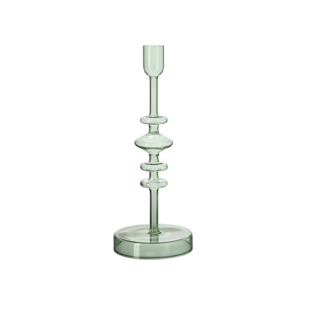 Skleněný svícen Like Home Bubble Sage, 25,5 cm