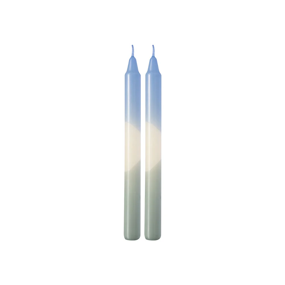 Vícebarevné svíčky Dip Dye Like Home, 23 cm, 2 ks, Ice / Sage