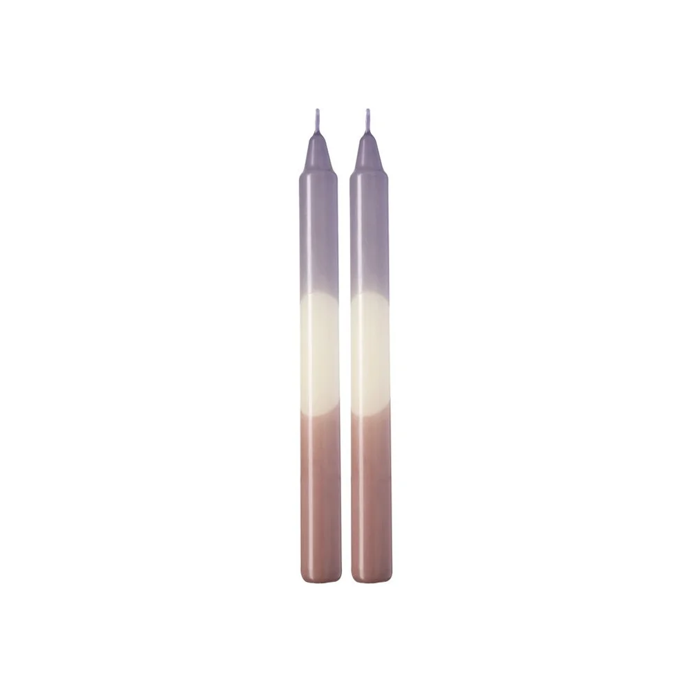 Vícebarevné svíčky Dip Dye Like Home, 23 cm, 2 ks, Lavender / Grape