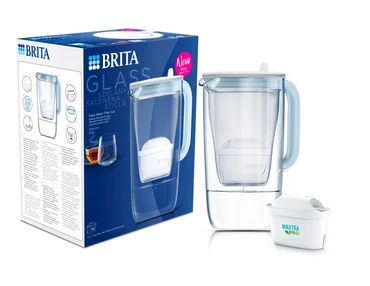 Brita Skleněná filtrační konvice Glass Jug, 2,5 l, světle modrá