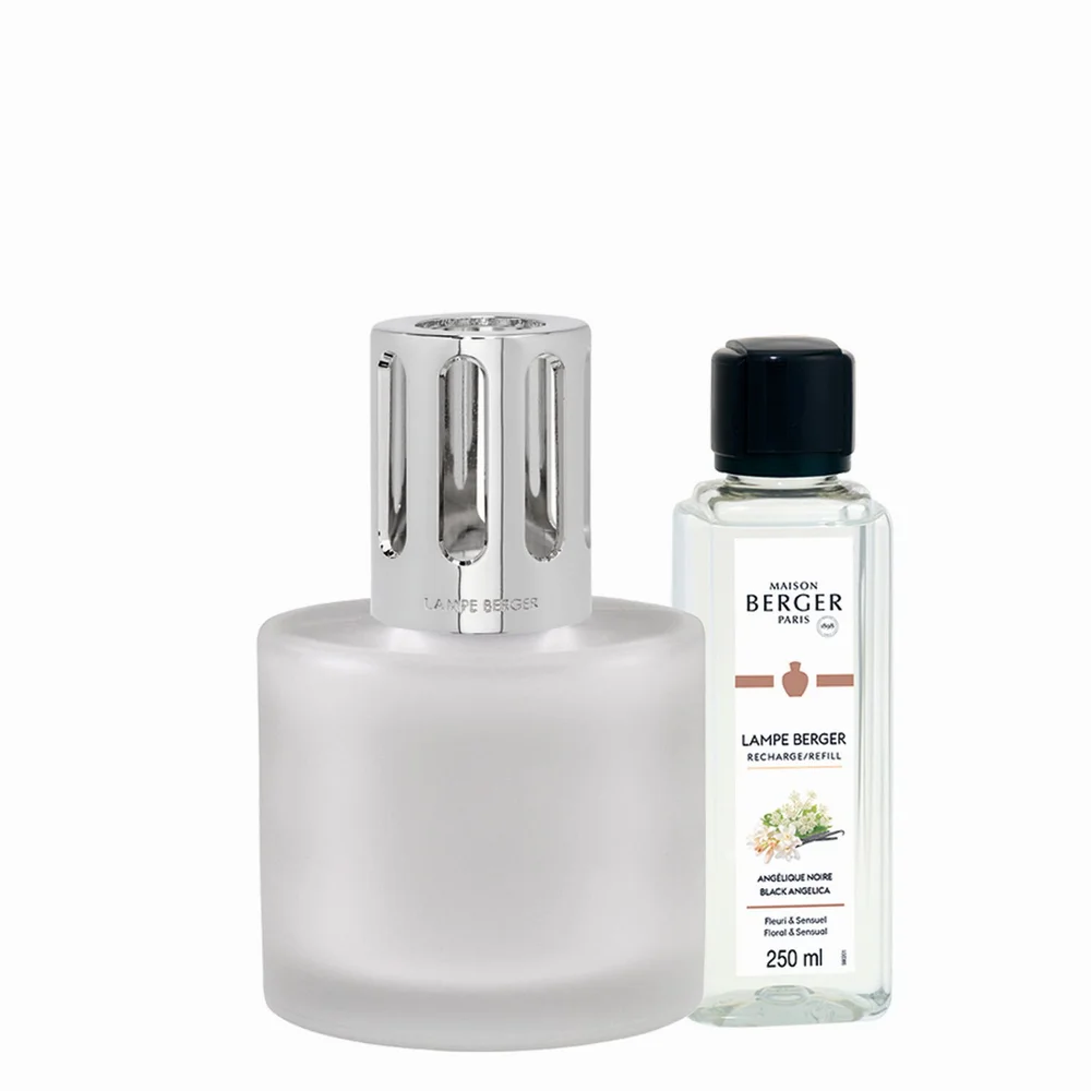 Katalytická lampa Illusion, frosted + náplň Černá Angelika, 250 ml