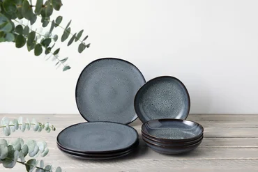 Villeroy & Boch Sada kameninových talířů Lave Gris, 8 ks