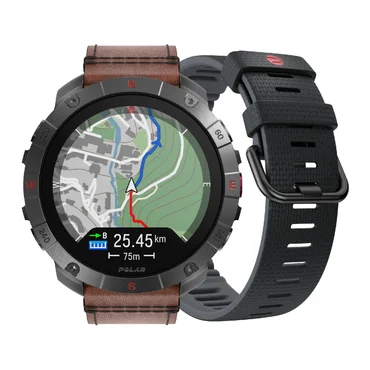 Polar Outdoor sporttestr Grit X2 Pro Titan, kožený + silikonový řemínek, velikost M-L
