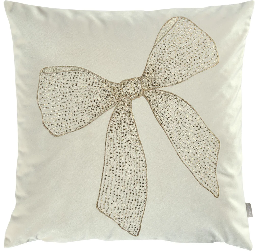 Dekorativní povlak na polštář Ribbon, 40 x 40 cm, creme
