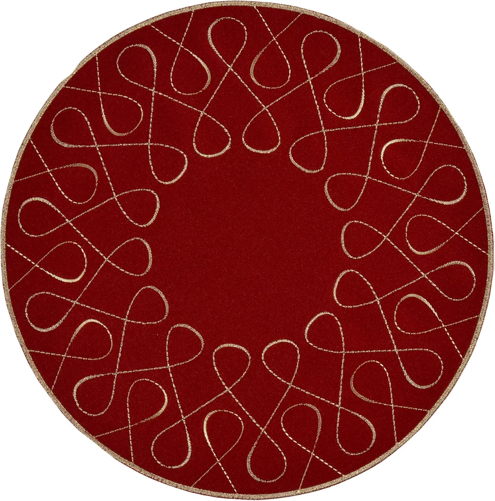 Kulaté prostírání Curly, 28 cm, burgundy