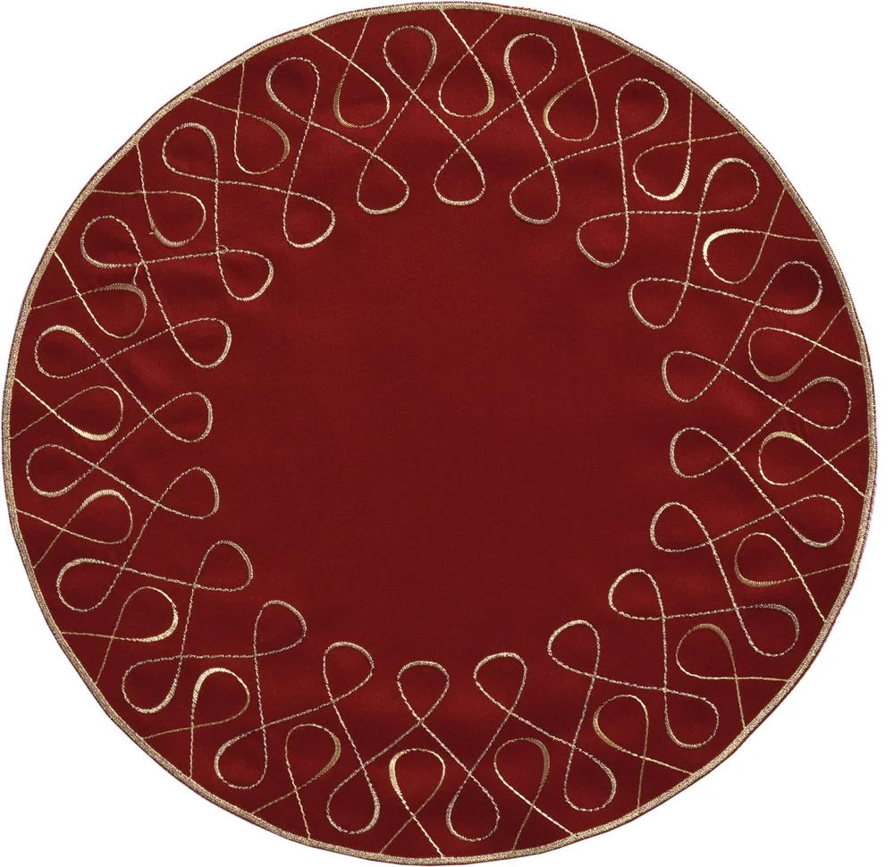 Kulaté prostírání Curly, 36 cm, burgundy 