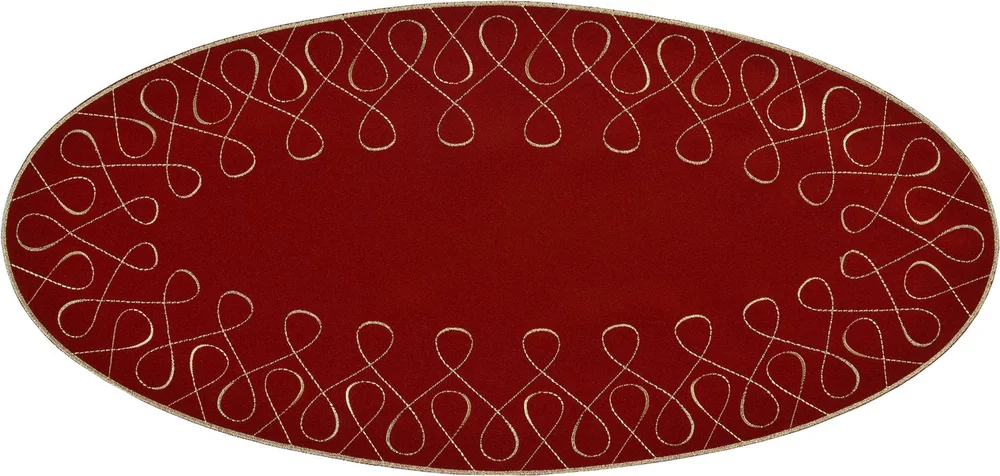Oválné prostírání Curly, 28 x 58 cm, burgundy