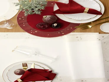 Sander Kulaté prostírání Starlight, Ø 36 cm, burgundy