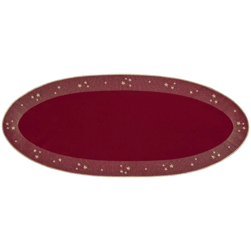 Ubrus oválný / prostírání Starlight, 36 x 88 cm, burgundy