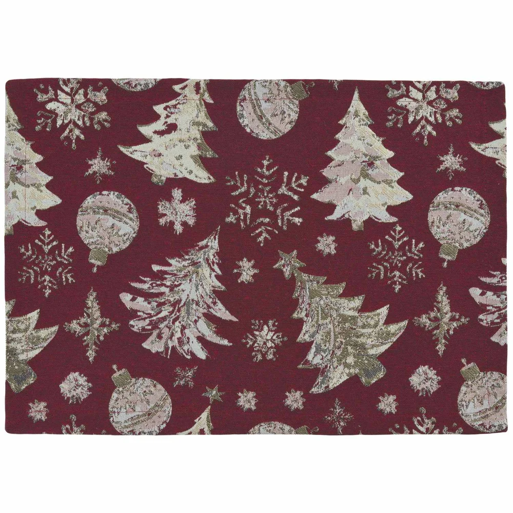 Prostírání Crystal Tree s vánočním motivem, 35 x 50 cm, burgundy