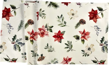 Sander Bavlněný vánoční běhoun X-mas Flowers, 40 x 100 cm