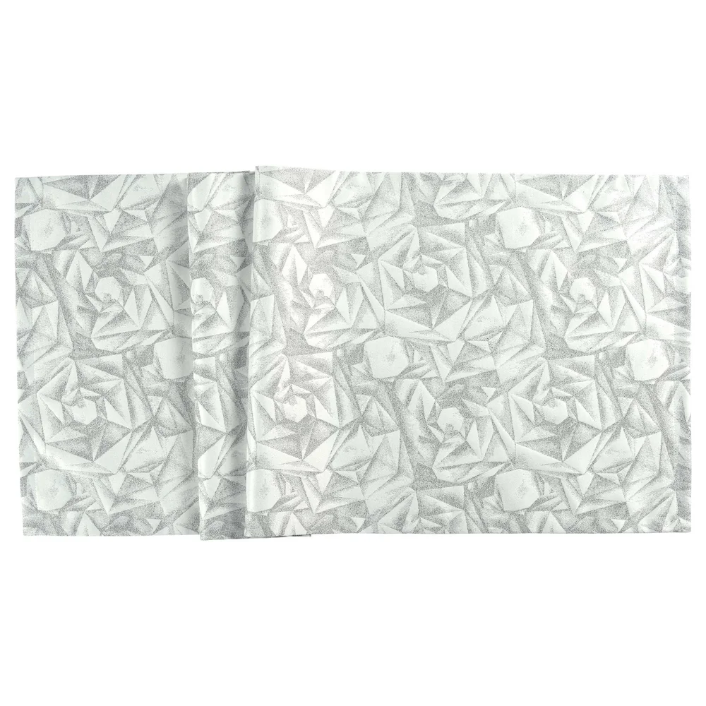 Žakárový běhoun na stůl Diamanti, 50 x 140 cm, platin/silver