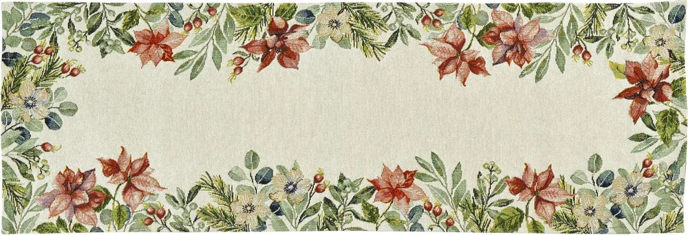 Vánoční běhoun na stůl Poinsettia, 32 x 96 cm, original