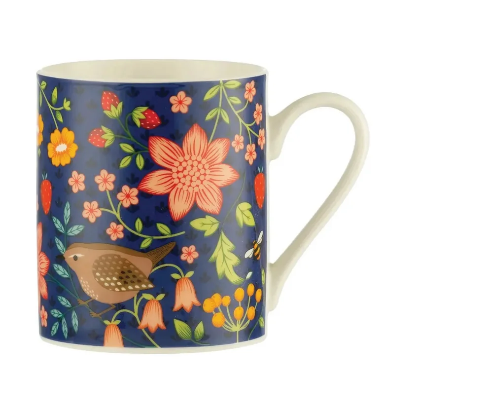 Porcelánový hrnek Wild Flower 0,4 l, modrá