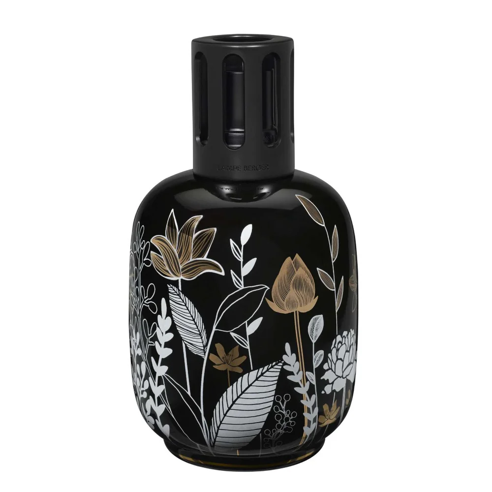 Porcelánová katalytická lampa Vegetale, 490 ml, černá