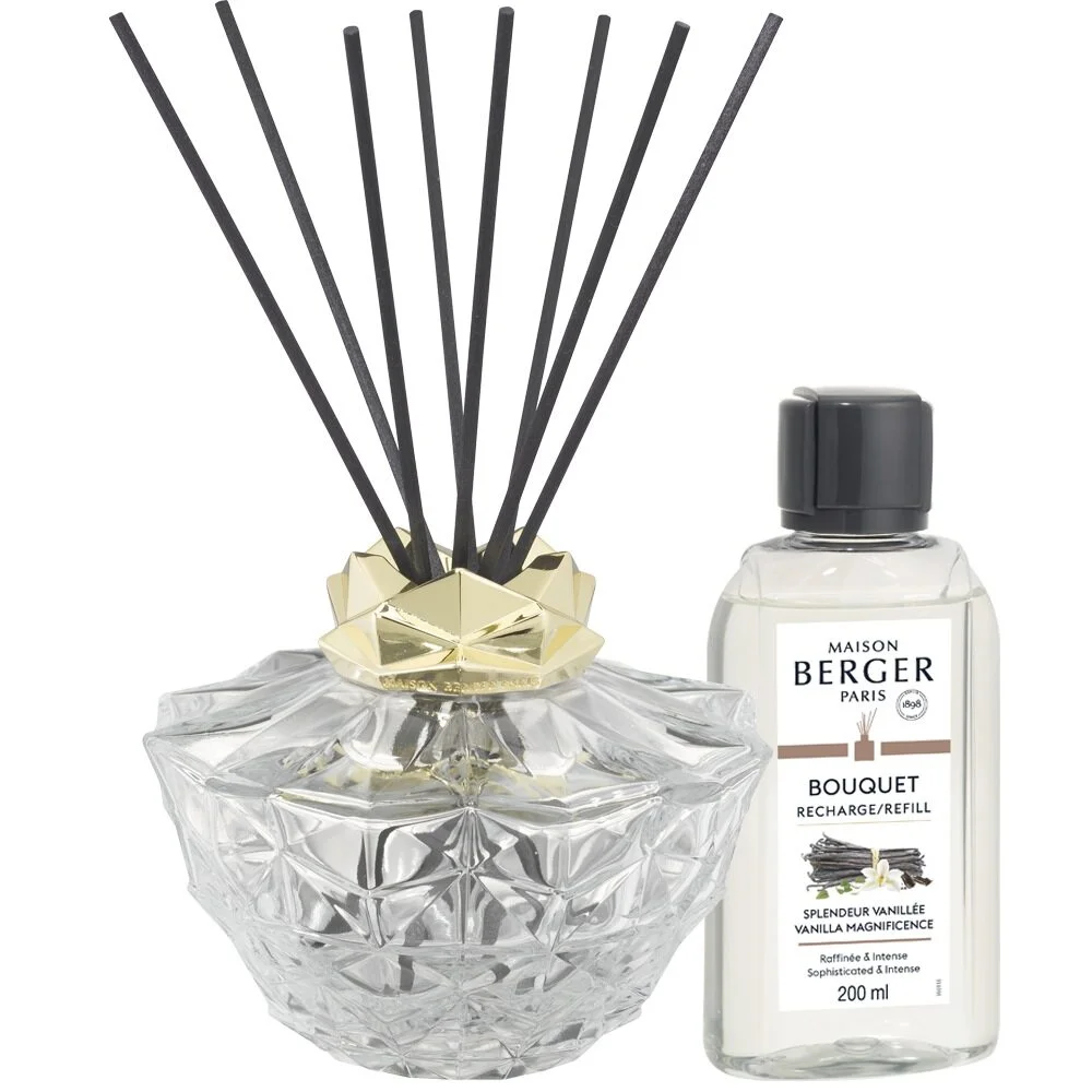Aroma difuzér Kali, transparentní + Velkolepá vanilka, 200 ml