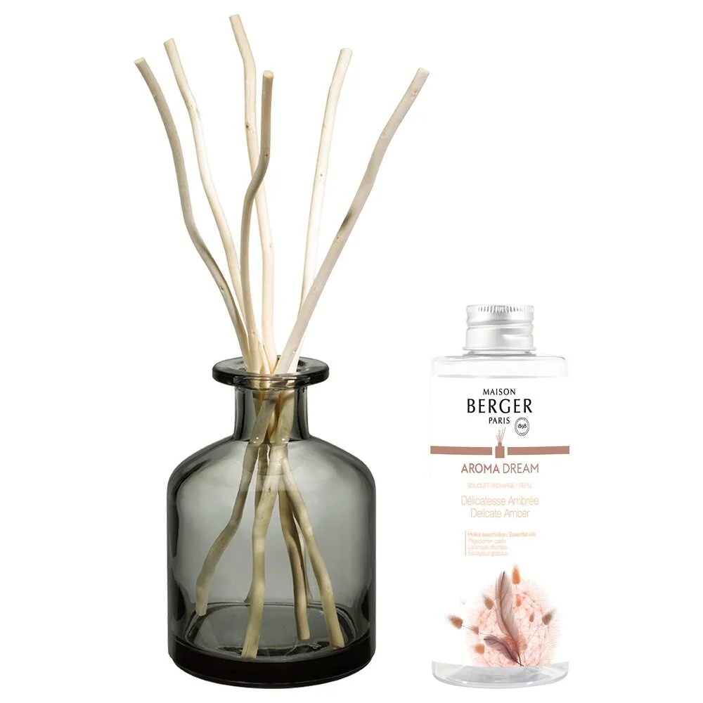 Difuzér s vrbovými tyčinkami + náplň Aroma Dream – Jemná ambra 180 ml
