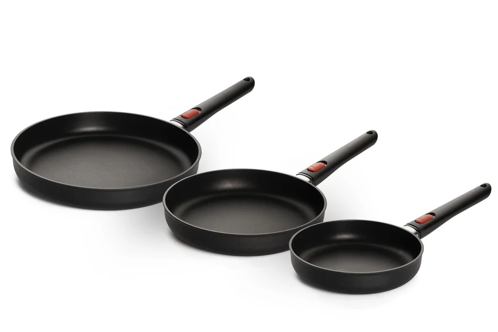 Sada 3 nepřilnavých pánví Eco Lite s odnímatelnou rukojetí, 20 + 24 + 28 cm