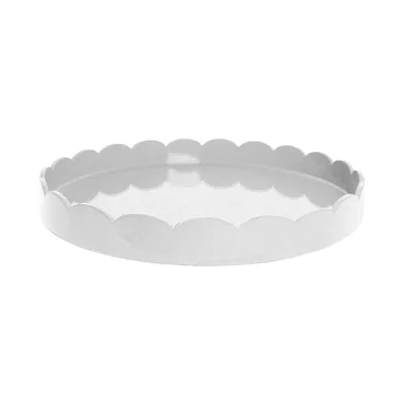 Addison Ross Lakovaný servírovací podnos s vlnitým okrajem, Ø 41 cm, bílá