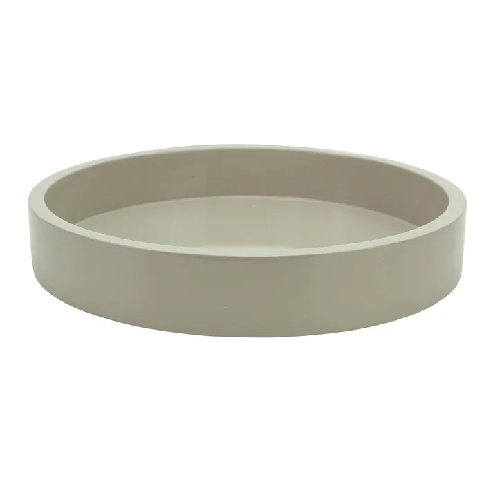Lakovaný servírovací podnos, Ø 22 cm, cappuccino