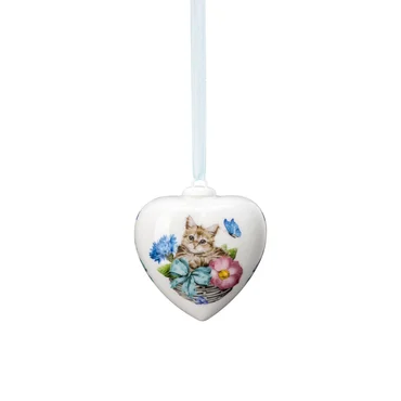 Rosenthal Velikonoční porcelánová závěsná dekorace srdce "Koťátko", 7 cm