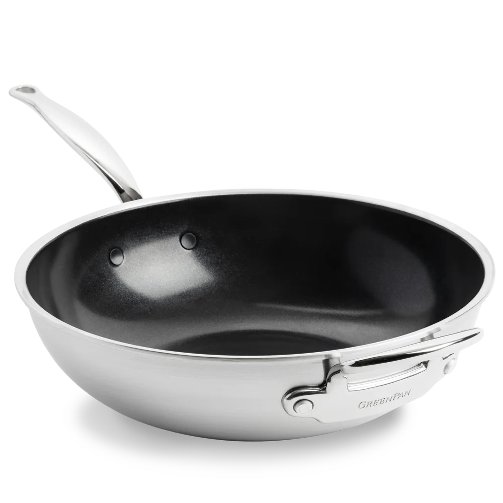 Premiere nerezová wok pánev s keramickým povrchem, 30 cm