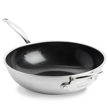 GreenPan Premiere nerezová wok pánev s keramickým povrchem, 30 cm
