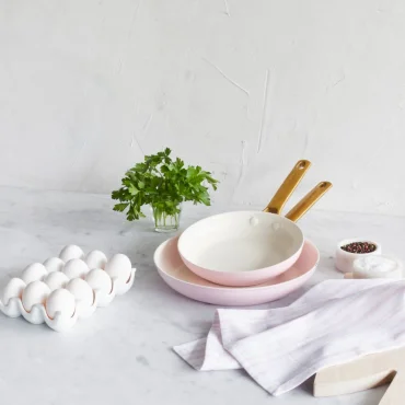 GreenPan Sada 2 nepřilnavých keramických pánví Padova 20 + 26 cm, pastelově růžová