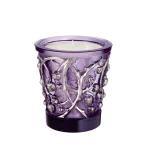 Lalique Křišťálová váza / vonná svíčka Crystal Epines Platine, 750 g, fialová