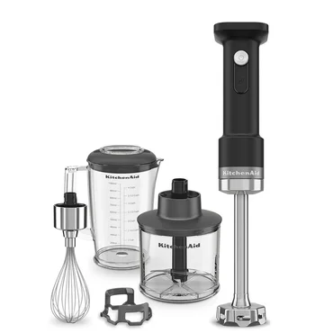 KitchenAid Bezdrátový tyčový mixér GO s příslušenstvím 5KHBRV05BM, černá mat