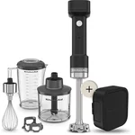 KitchenAid Bezdrátový tyčový mixér GO s příslušenstvím a baterií, 5KHBRV75BM, černá mat
