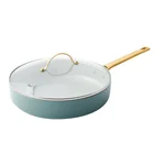 GreenPan Nepřilnavá keramická soté pánev s poklicí Padova 28 cm, zelená