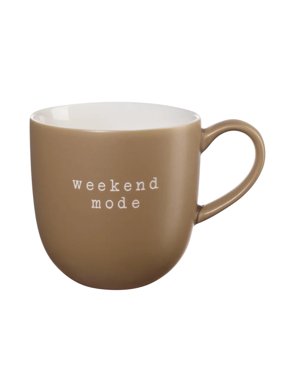 Porcelánový hrnek hey! Weekend mode, 0,35 l, béžový