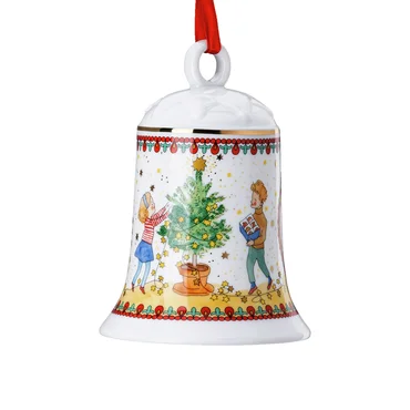 Rosenthal Vánoční porcelánový zvonek, Vánoční světýlka,12 cm