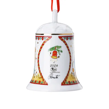 Rosenthal Vánoční porcelánový zvonek, Vánoční světýlka,12 cm