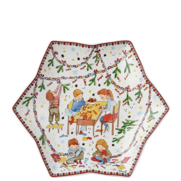 Rosenthal Vánoční talíř ve tvaru hvězdy, Vánoční světýlka, Ø 24 cm