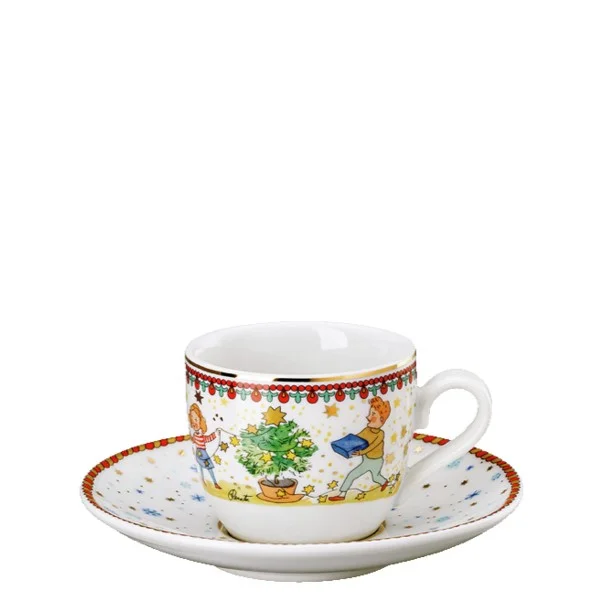 Vánoční espresso šálek a podšálek, Vánoční světýlka, 80 ml/12 cm