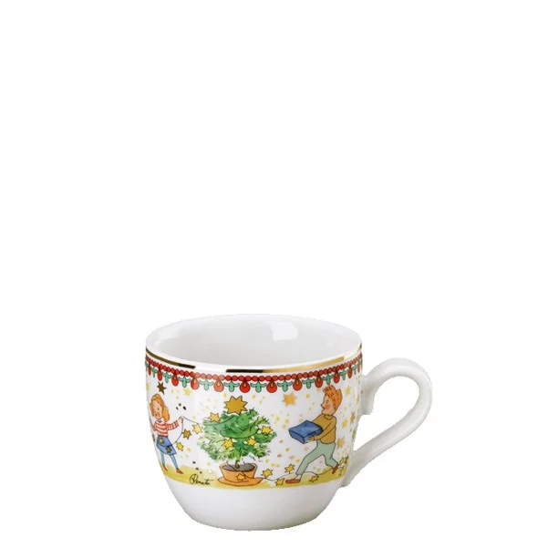 Vánoční espresso šálek a podšálek, Vánoční světýlka, 80 ml/12 cm