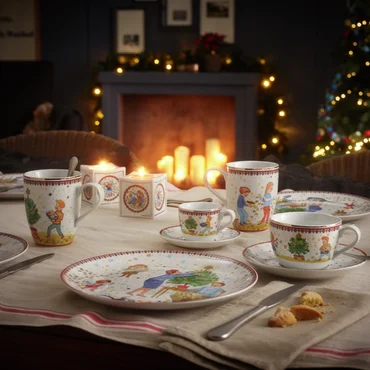 Rosenthal Vánoční set 3 porcelánové mini ozdoby, Vánoční světýlka, 6 cm