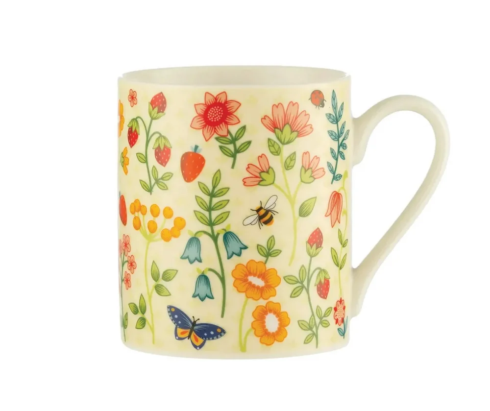 Porcelánový hrnek Wild Flower 0,4 l, krémová