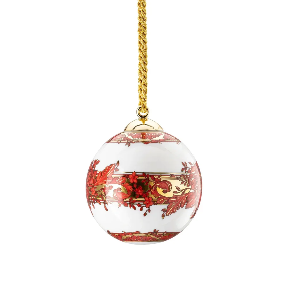 Porcelánová vánoční koule Versace Medusa Garland, Ø 7,5 cm, červená