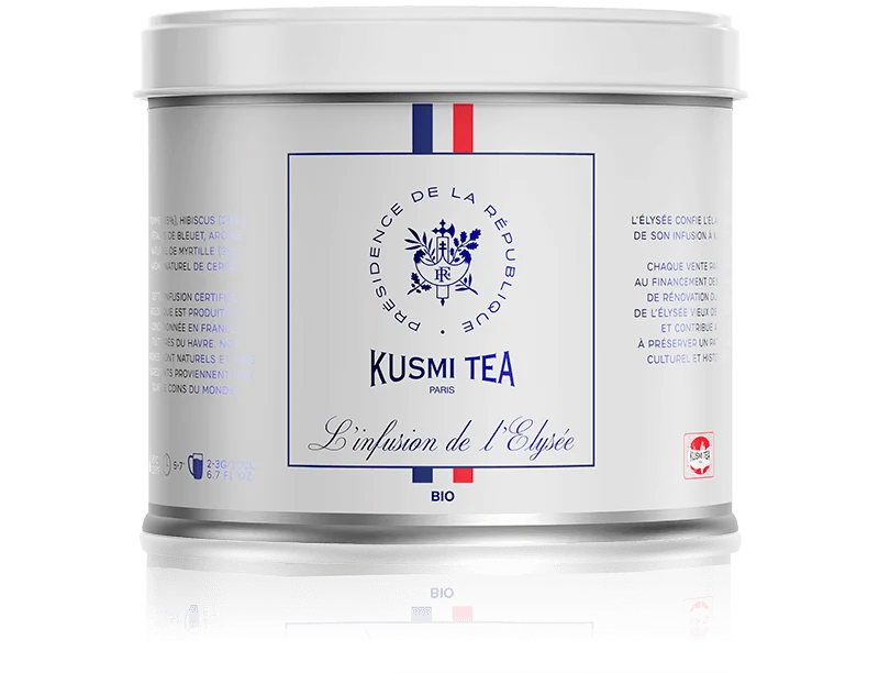 Sypaný ovocný čaj L'infusion de l'Élysée Bio, kovová dóza 90 g