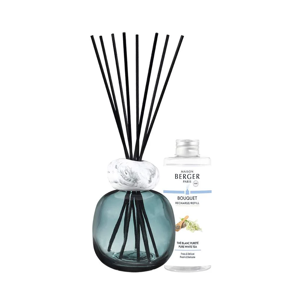 Aroma difuzér Mineral, modrý + náplň Čistý bílý čaj 180 ml