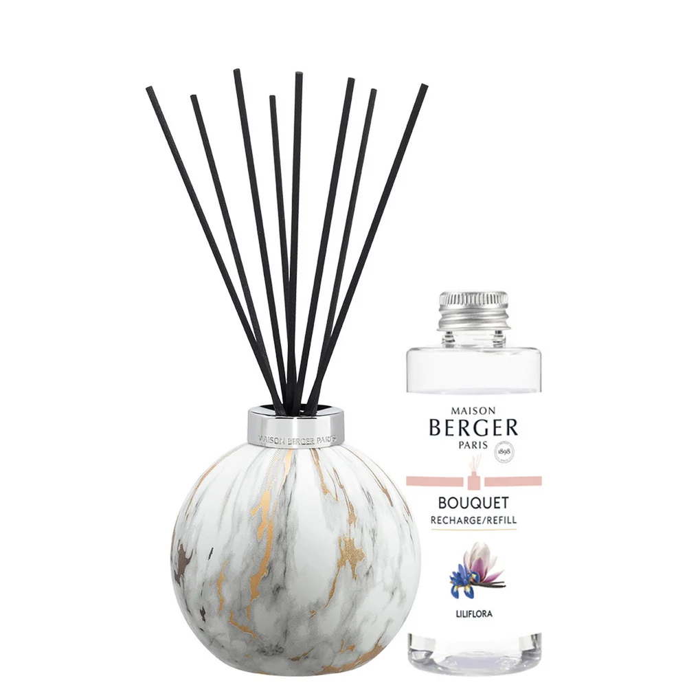 Aroma difuzér Marbure, bílý + náplň Magnolie 180 ml