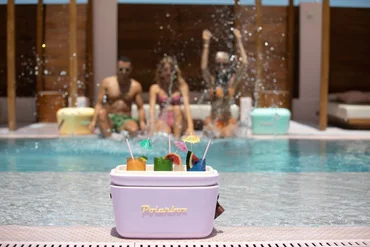 Polarbox Chladicí box Classic 12 l, světle zelená s červeným popruhem