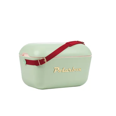 Polarbox Chladicí box Classic 20 l, světle zelená s červeným popruhem
